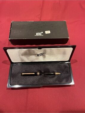Montblanc Black and Gold Ballpoint Pen in Presentation Case